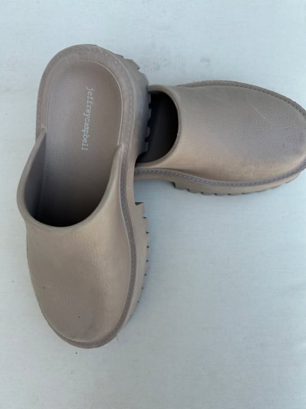 Jeffrey Campbell Taupe Platform Clogs